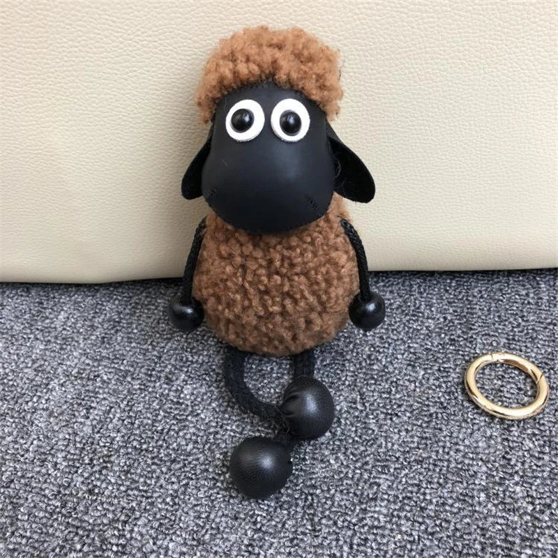 Брелок для ключей Shawn Juguetes Sheep, Сумка с орнаментом, настоящая овечья шерсть, меховой брелок, Мультяшные плюшевые игрушки, автомобиль брелок, подарок для женщин и детей