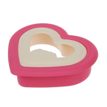 

New Heart-Shaped Sandwich Maker Bread Mould Cutter--Pink and Ivory