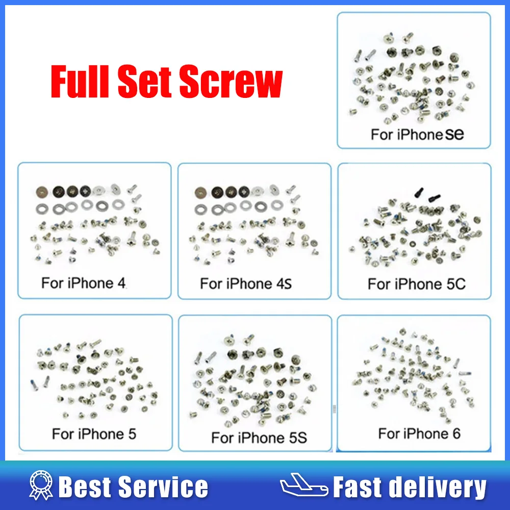 Per Iphone X 8 7 7 Plus Kit Completo Viti A Set Completo Con 2 Viti Per Dock Inferiori Per Bullone Di Ricambio Per Accessori Per Telefoni Iphone 6 6S