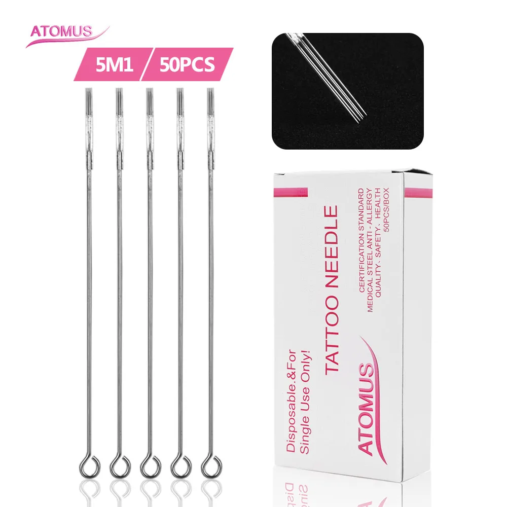 50/100pcs 5/7/9M1 Professional Tattoo Needles Steel Disposable Sterilize Body Art Tattoo Paint Curved Round Liner Needles Tatto 100pcs универсальные застежки молнии для автомобилей автоматический заклепок бампер клип панель fender liner автомобильные аксессуары