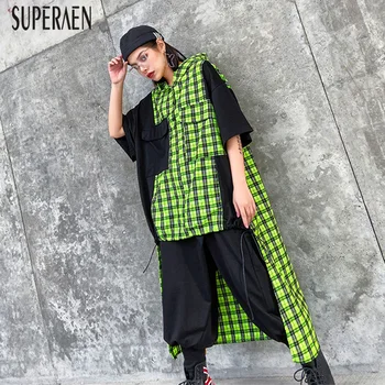 

SuperAen Fashion Short Sleeve T-shirt Women Pluz Size New 2020 Spring and Summer T Shirts Dress Hooded Casual Women Clothing