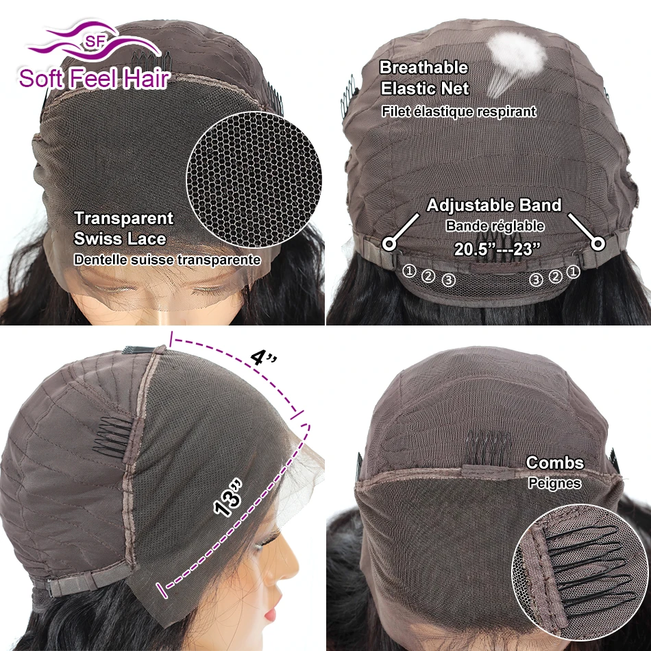 13x4 Lace Front Human Hair Wigs For Women Brazilian Straight Ombre Lace Front Wig Remy Transparent Lace Wigs 150% Soft Feel Hair