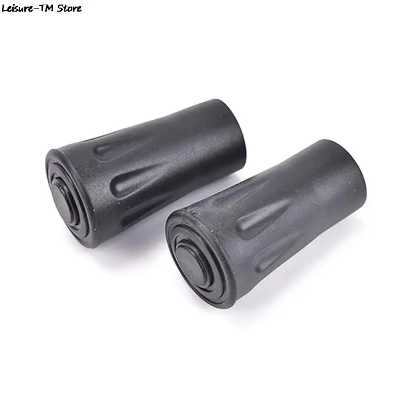 2Pcs/Set Rubber Tip Carbon Fiber Hike Telescope Stick Nordic Walk Camp Alloy Ferrule Crutch Bar Tungsten Trek Pole Basket