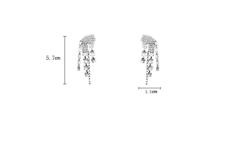 Преобладают суженные длинные женские темпераментные корейские нежные Кристальные висячие серьги с кисточкой ювелирные изделия Новые модные серьги джокер