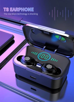 

T8 TWS Wireless Earphones Smart Touch Bluetooth Earpiece Sports Stereo Noise Reduction Headphones Gaming Headset