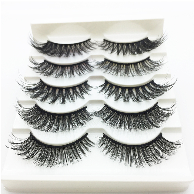 NEW 5Pairs 3D Faux Mink Eyelashes Natural Thick Long False Eyelash Dramatic Fake Lashes Makeup Extension Eyelashes Cilio
