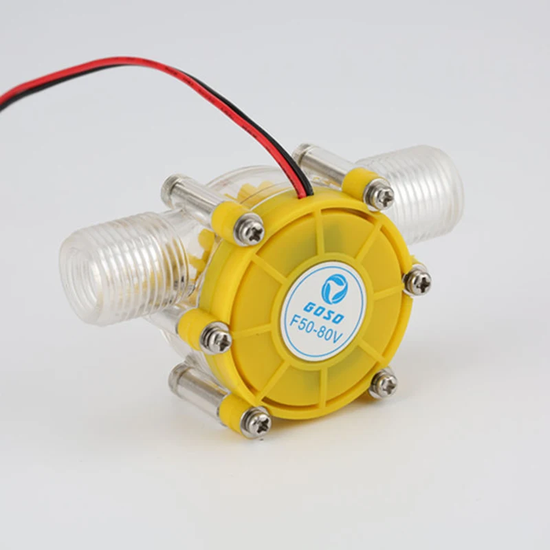 

12V 10W Micro Hydro Tap Water Flow Hydroelectric Hydraulic DIY Yellow Translucent DC Pump Generator Alternative Energy Generator