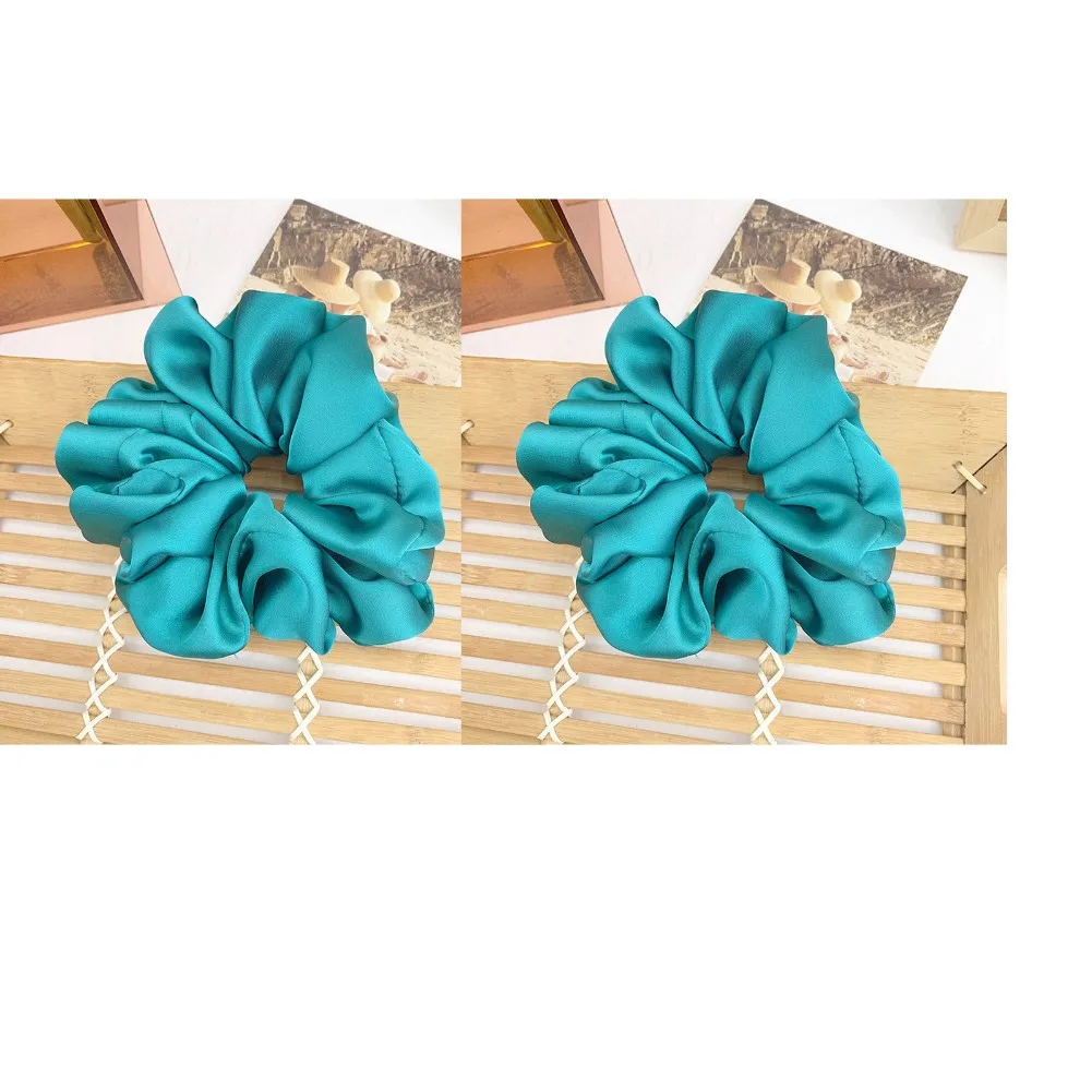 vintage hair clips Oversized Hair Scrunchies For Women Solid Satin Silk Scrunchie Hair Rubber Bands Elastic Hair Ties Accessories Ponytail Holder head wrap for women Hair Accessories