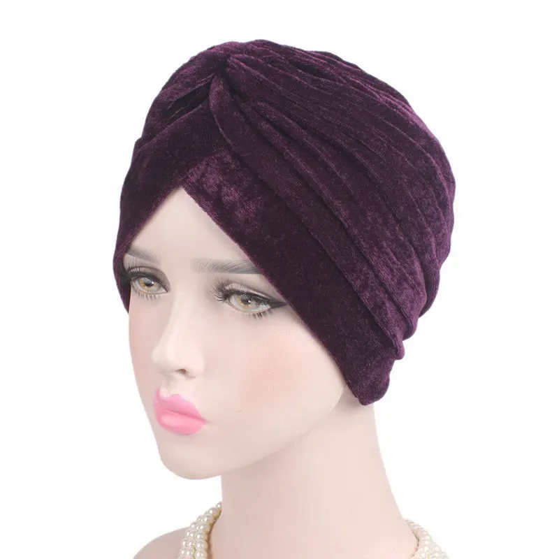 Женский эластичный мусульманский тюрбан хиджаб Исламская Индия шапки бусы шапки Хемо дамы хиджаб шарф головные уборы завязанные мусульманский тюрбан - Цвет: 38