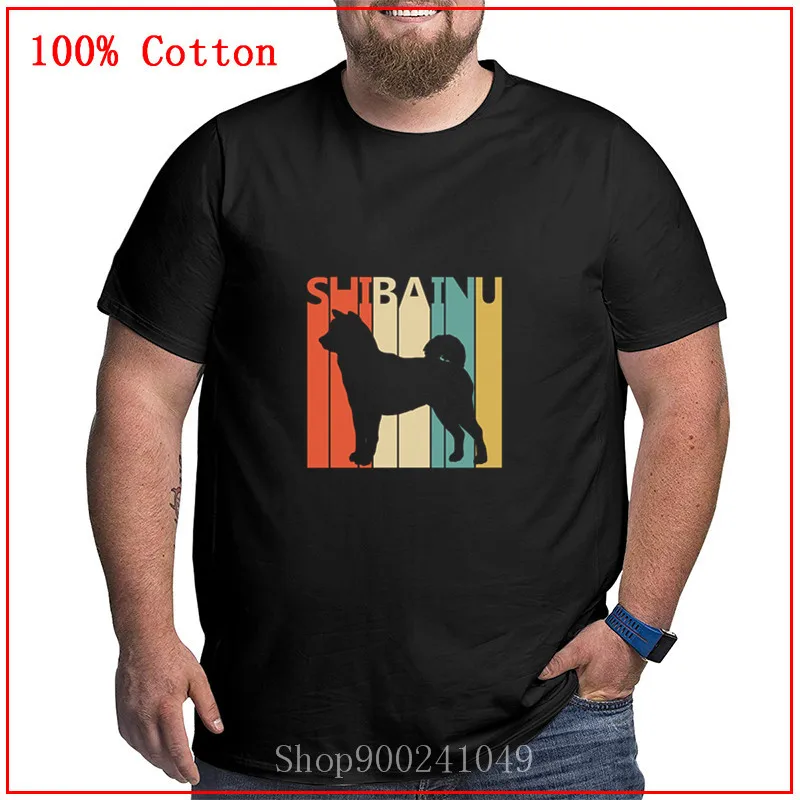 2020 summer Vintage 1970s Shiba Inu Dog T shirt men Cute Lovers Gift Retro oversize Tees Plus Big Size Clothing Shirts | Мужская одежда