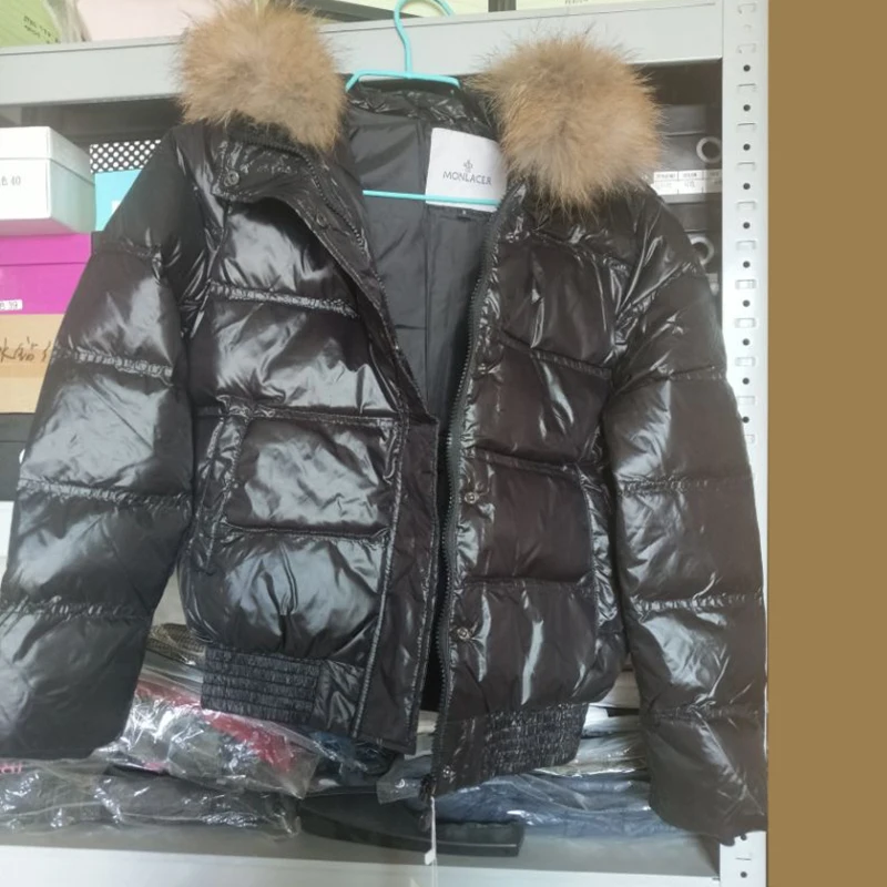 Зимние короткие толстые пуховые пальто женские куртки с капюшоном с меховым воротником женские тонкие пальто теплая верхняя одежда на утином пуху теплая OL Lady