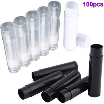 

100PCS Cosmetic DIY Empty Chapstick Lip Gloss Lipstick Balm Tube with Caps Container Lip SSwell