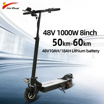 

JS Latest Electric Scooter 48V 1000W 10/18A Electric Kick Scooter 8inch Wheel Folding With Seat Electric Skateboard 60km/h Adult