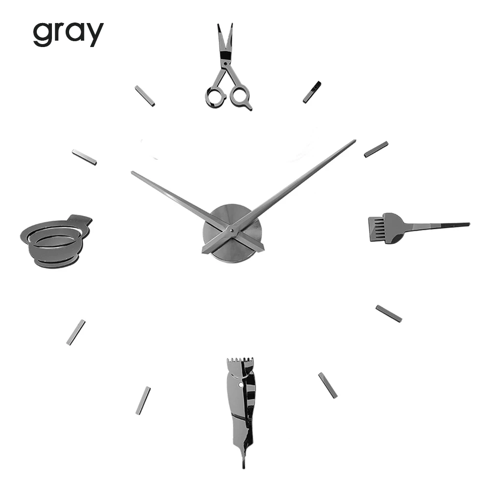 Reloj de pared luminoso 3d, relojes grandes, diseño moderno, Luminova  pegatina de reloj, espejo, peluquería, corte de pelo de peluquero