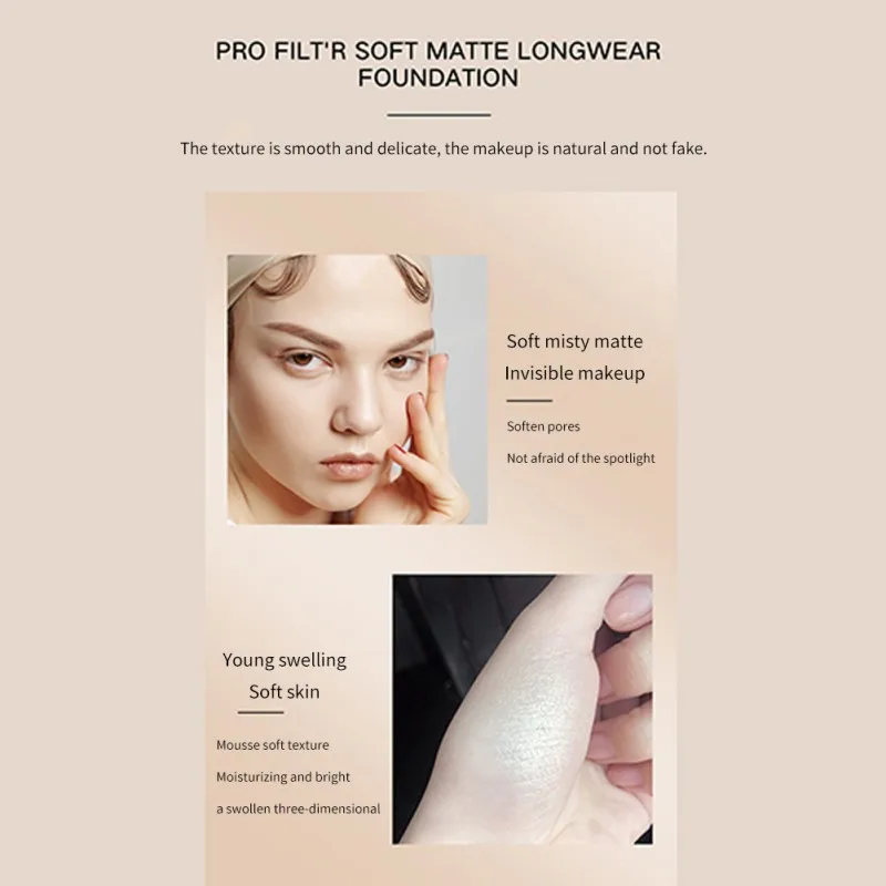 2 In 1 Liquid Foundation Highlighter Long Lasting Moisturizing Brighten Skin Color Foundation High Gloss Powder New