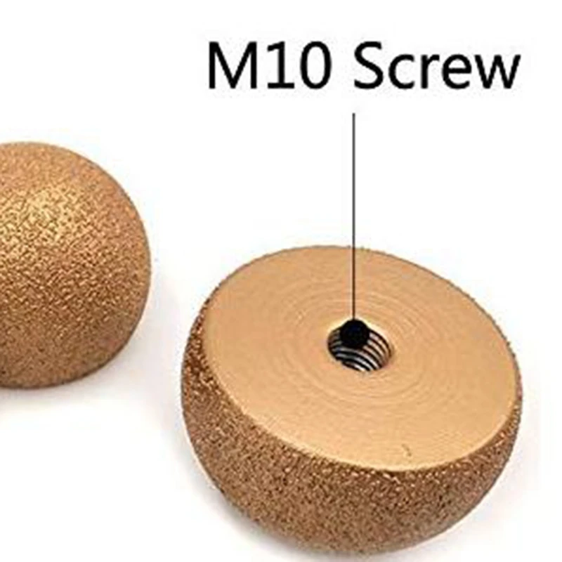 Diameter 35Mm Vacuum Brazed Diamond Polishing Grinding Head M10 Thread Diamond Burrs For Pebble Stone Marble Granite Brick Tools