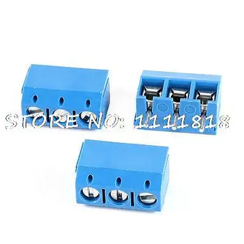 

3 Pcs 3P 5mm Pitch Pluggable Screw Terminal Block PCB Adapter 16A Blue
