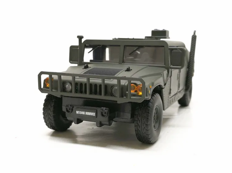 Модель 1/32 года, модель внедорожника Hummer H1 в масштабе США, игрушечный звуковой светильник, литой под давлением, металлический оттягивающийся автомобиль, военная модель, игрушка для детей в подарок