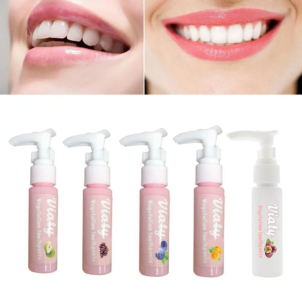 

Whitening Toothpaste Press-Type Baking Soda Toothpaste Fresh Breath Blueberry Fruity Taste Fluoride-Free Intensive Stain Removal