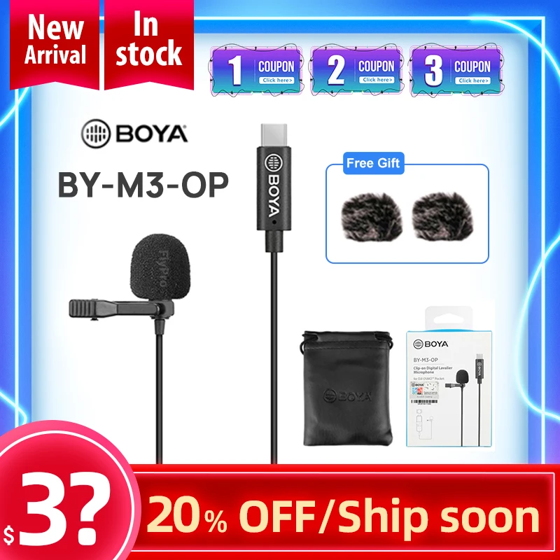 BOYA BY M3 OP клип на петличный микрофон нагрудные всенаправленный Тип USB C Камера для