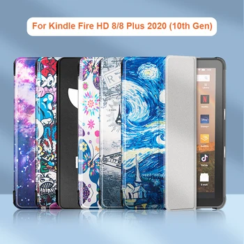 

For Amazon Kinlde Fire HD 8 Plus 2020 Release Tablet PU Leather Case Protective Cover Skin for Kindle Fire HD 8 10th