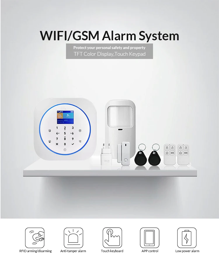 FUERS G12 Противоугонная сигнализация Охранная домашняя GSM wifi язык переключение приложение управление Сенсорная панель пароль защитный комплект