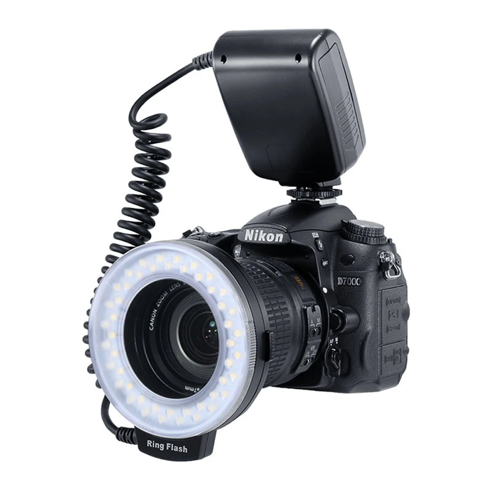 Светодиодная Кольцевая вспышка для камеры HD130 48 шт. комплект макросъемки с 8