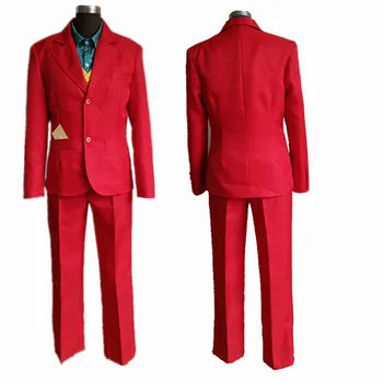 

Joker Costume 2019 Costume Suit Halloween Cosplay Retro Red Long Sleeve Shirts Outfit