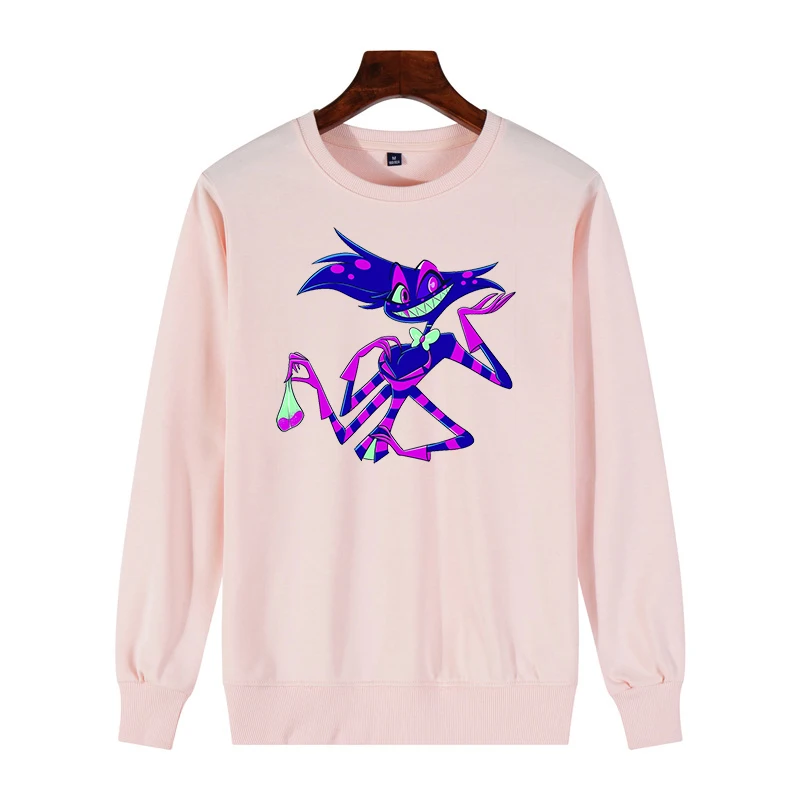 Милый женский свитер, забавная уличная одежда, графический принт, Hazbin, отельный литой Женский пуловер(), модная повседневная толстовка - Цвет: 112403 Pink