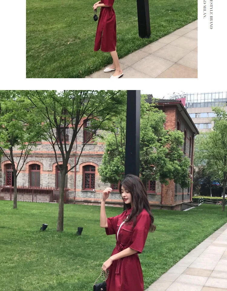 Красное женское платье, лето, стиль, высокая талия, для похудения, французский Platycodon, Grandiflorum, Ретро стиль, длинное, выше колена, талия, Hugg