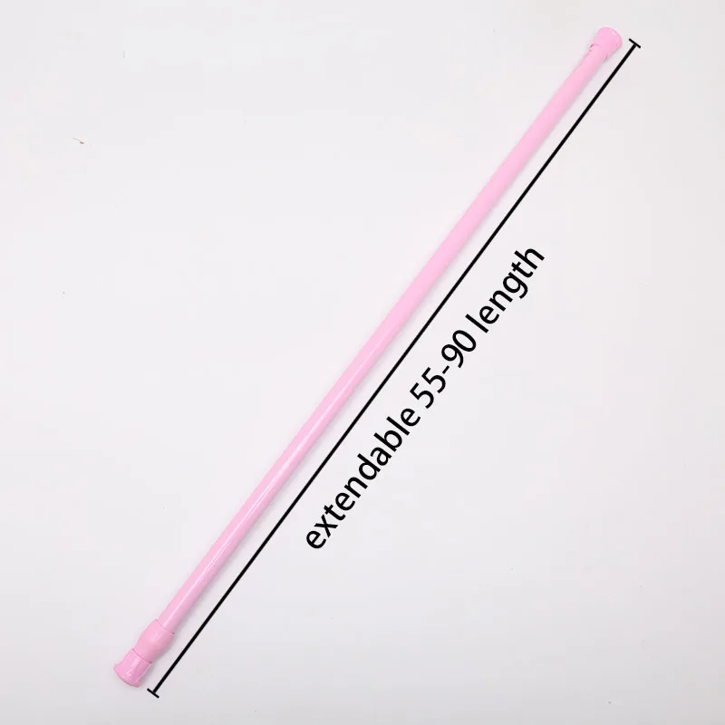 55-90 Pink Прочный стержень для занавески для душа для 1 шт., Выдвижная телескопическая штанга, высокое качество, штанга для занавесок, пружинное натяжение для ванны - Цвет: 55-90 Pink