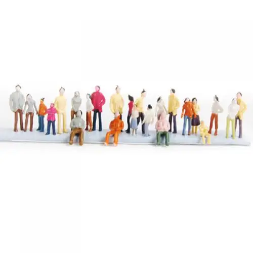 Pack of 100 People Figurines Model Trains Architectural 1 50 Scale Painted Figures Sitting and Standing People for Miniature