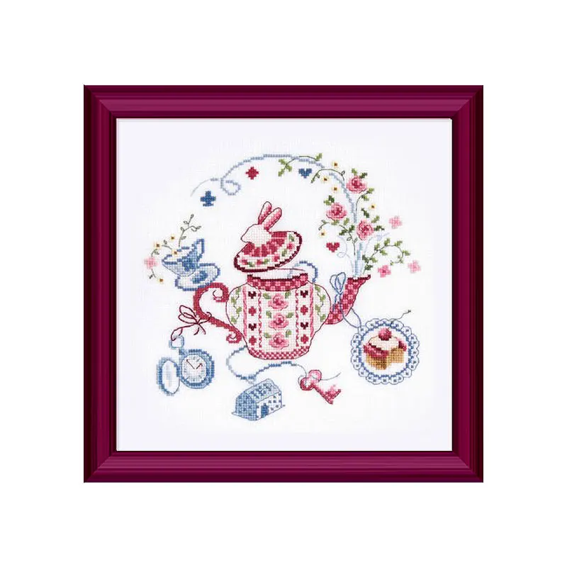 

Fishxx Cross-stitch Kit A2226 Cartoon Anime Rabbit Mr. Dream Afternoon Tea Restaurant Hand-embroidered Paintings