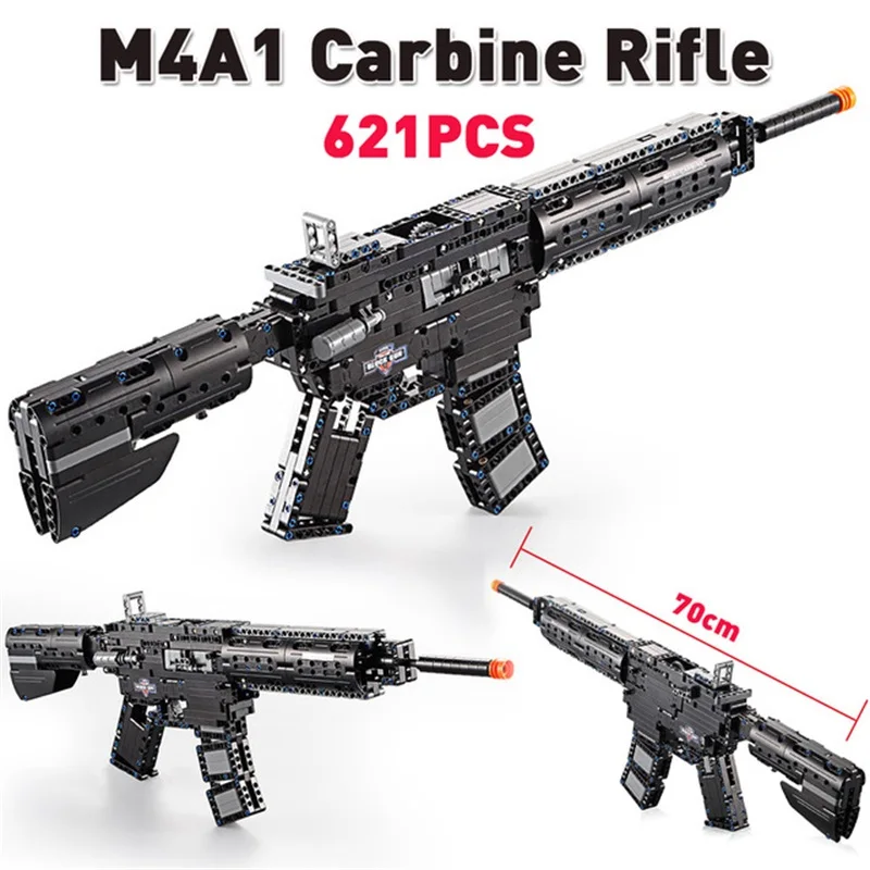Модель пистолета M4A1 из карбина Rubberband 621 шт. строительный блок Военный Город