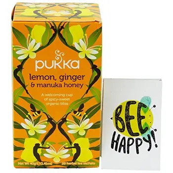 

PUKKA - Tisana con Limón, Jengibre y Miel Orgánico de Manuka - Estimulante para Defensas Inmune - Antibacterial, Descafeinado-