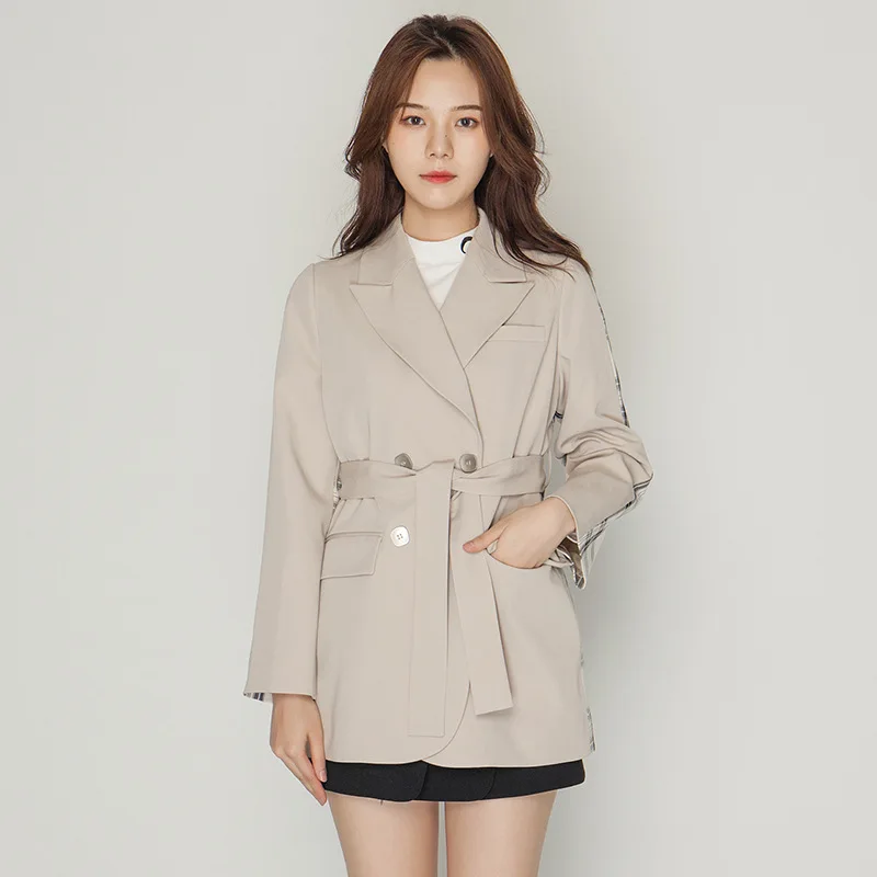 

[Xi yue] Designer Origional WOMEN'S Dress 2019 Autumn And Winter British-Style Back Joint Plaid Small Suit Coat Women's