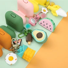 Милый чехол для украшения фруктов для Apple Airpods 1 2 Чехол аксессуары Bluetooth наушники Беспроводная гарнитура зарядная коробка крышка брелок