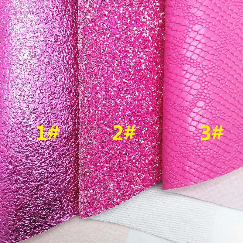 ROSE Glitter Fabirc, Snake Faux Leather Fabric, Synthetic Leather Fabric Sheets For Bow A4 8"x11"Twinkling Ming XM438 - Цвет: 1 set