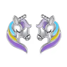 Серьги в виде единорогов Forever Love серьги-гвоздики с животными подарок для женщины дочери девушки