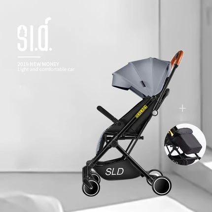 SLD/детская коляска, может лежать, ультра-светильник, переносная складная детская коляска для новорожденных, простая детская коляска - Цвет: gray