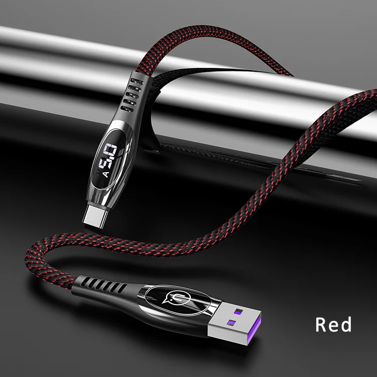 USAMS 5A usb type C кабель Быстрая зарядка кабель type-C для samsung Galaxy Xiaomi huawei мобильный телефон USB C USB-C кабель зарядное устройство Шнур - Цвет: Red