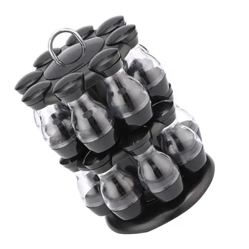 

16pcs Rotating Seasoning Pot and Rack Seasoning Jars Condiment Pot Seasoning Box