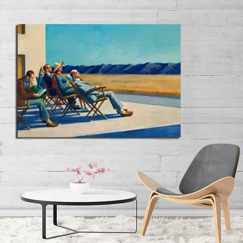 

Edward Hopper People In The Sun Canvas Painting Print Living Room Home Decoration Modern Wall Art Oil Painting Posters Pictures
