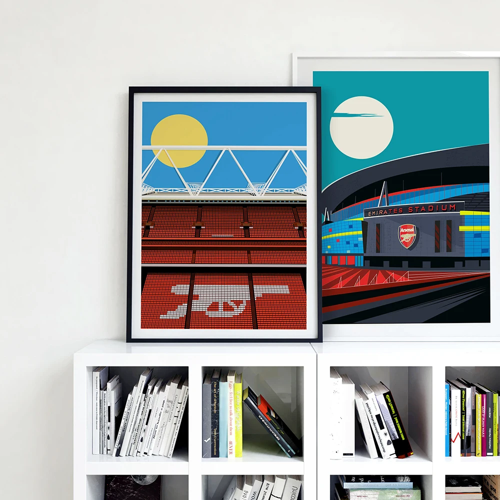 

Nordic London Architectural Prints Posters Football Club Print on the Moon Art Pictures Living Room Canvas Painting Home Decor