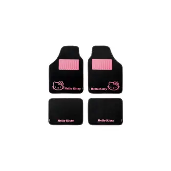 

KIT3013-set 4 black Hello Kitty car carpets.