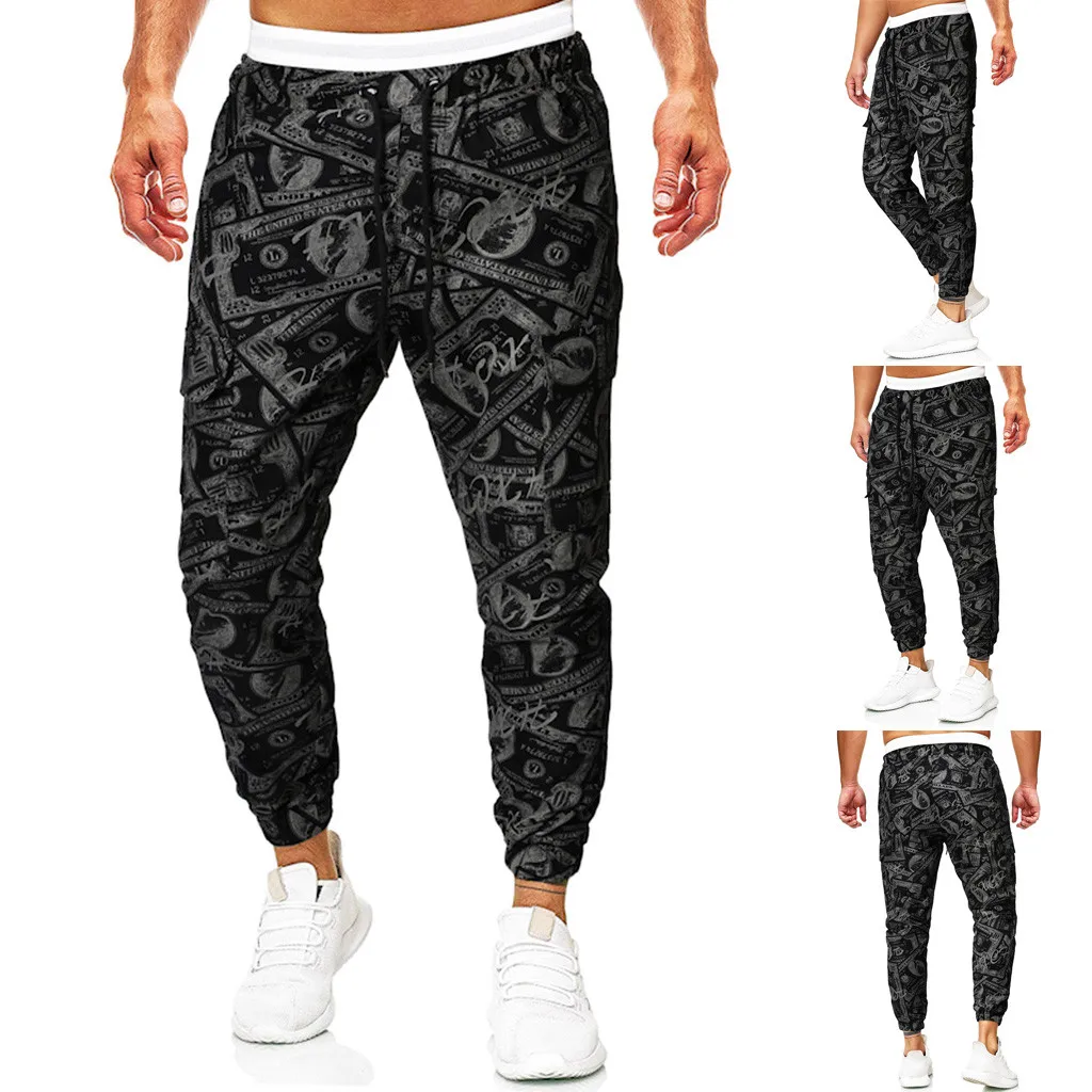 

2019 Winter New Fashion section Pants Casual Men's Solid Loose Patchwork Color Sweatpant Trousers Jogger Pant Z819