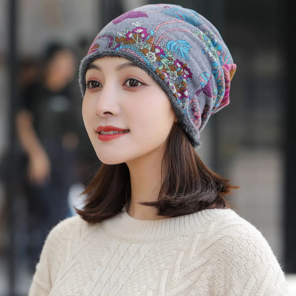 Newfancy Women Men Winter Hats Leopard Print Cuffed Beanie Double