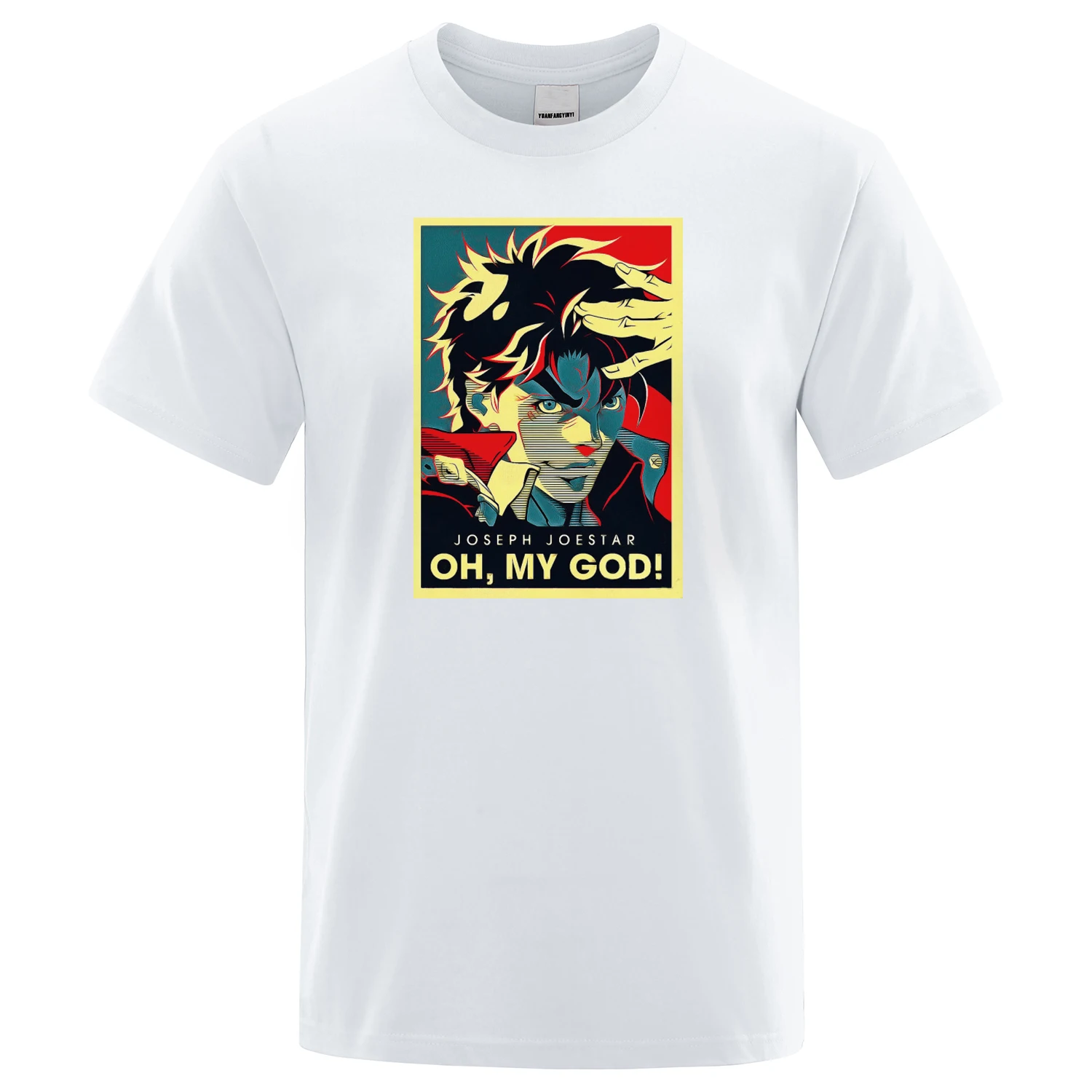 Joestar Joseph OH MY GOD/мужская футболка с надписью Jojo Необычные Приключения винтажные футболки мужские летние хлопковые уличные мужские футболки - Цвет: white 6