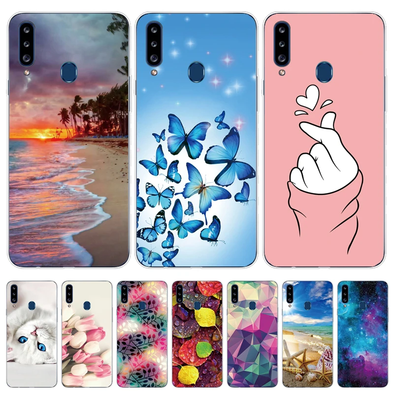 Case For Samsung Galaxy a20s Silicone Bumper A20s A 20s a207 SM-a207f Cover Soft Fundas flower |