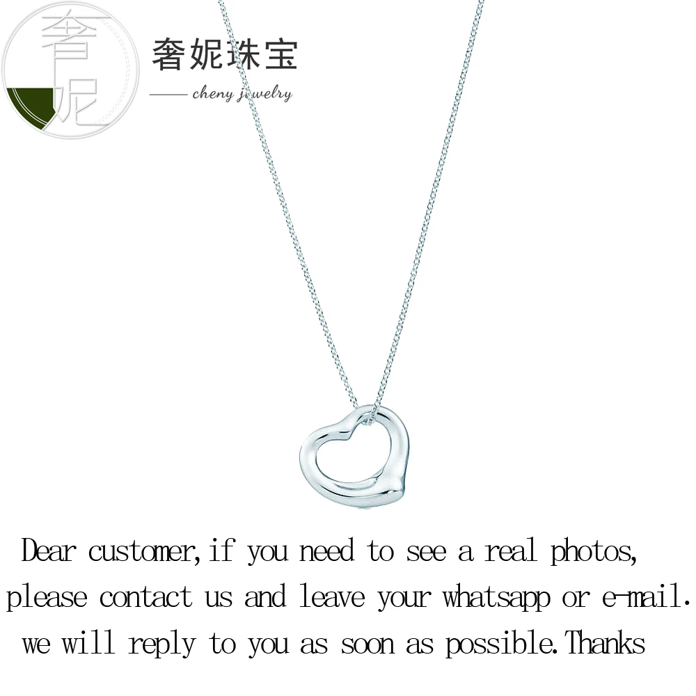 

cheny fit tiff necklace s925 sterling silver hollow heart shape classical design luxury famous brand 1:1 original womens jewelry